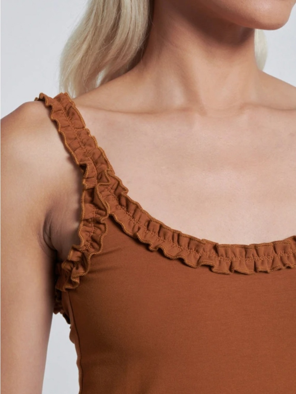 7 For All Mankind Ruffle Trim Tank - Picture 3 of 8
